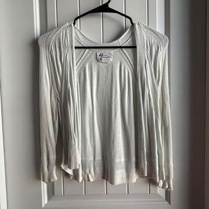 White Open-Front Cardigan
